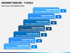 Modern Timeline - 7 Levels PPT Slide 2