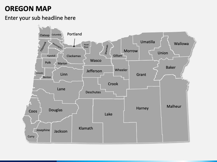 Oregon Map PPT Slide 1