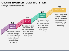 Creative Timeline Infographic - 4 Steps PPT Slide 1