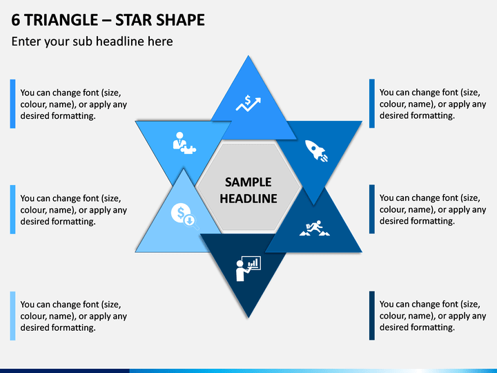 6 Triangle - Star Shape PPT Slide 1