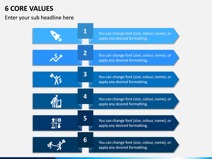 6 Core Values PPT Slide 1