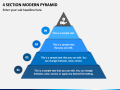4 Section Modern Pyramid PPT Slide 2