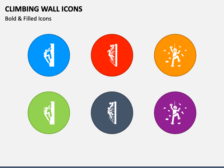 Climbing Wall Icons PPT Slide 1