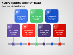 7 Steps Timeline with Text Boxes PPT Slide 1