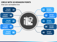 Circle with 10 Hexagon Points PPT Slide 2
