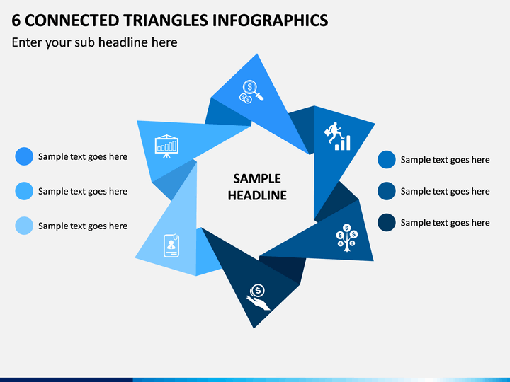 6 Connected Triangles Infographics PPT Slide 1