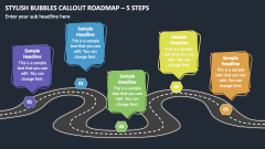 Stylish Bubbles Callout Roadmap - 5 Steps PPT Slide 1