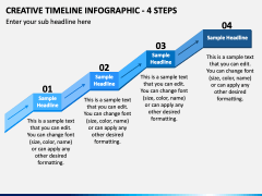 Creative Timeline Infographic - 4 Steps PPT Slide 2