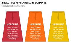 3 Beautiful Key Features Infographic PPT Slide 1