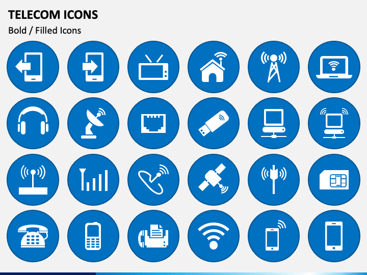 Telecom Icons PPT Slide 1