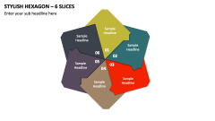 Stylish Hexagon - 6 Slices PPT Slide 1