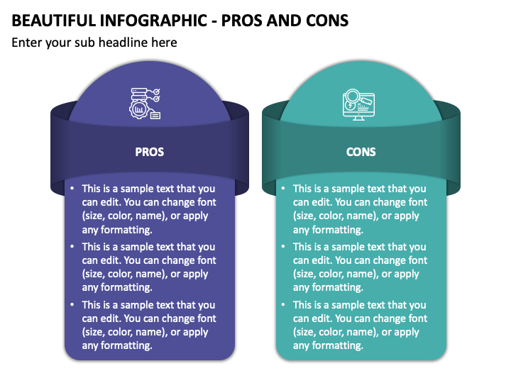 Beautiful Infographic - Pros and Cons PPT Slide 2