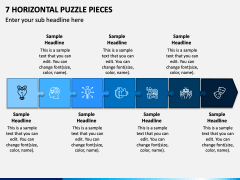 7 Horizontal Puzzle Pieces PPT Slide 1