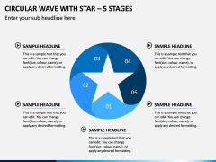 Circular Wave with Star – 5 Stages PPT Slide 1