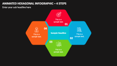 Animated Hexagonal Infographic - 4 Steps PPT Slide 1