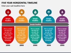 Five Year Horizontal Timeline PPT Slide 2