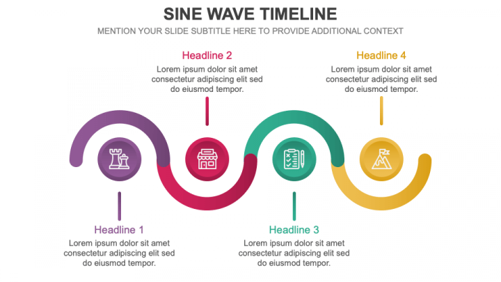 Sine Wave Timeline PPT Slide 1
