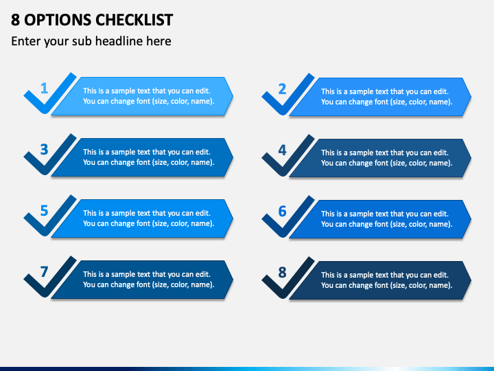 8 Options Checklist PPT Slide 1