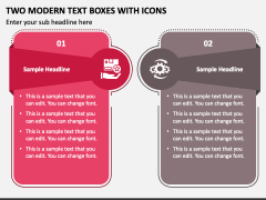 Two Modern Text Boxes with Icons PPT Slide 1