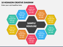 10 Hexagon Creative Diagram PPT Slide 1