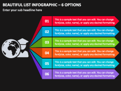Beautiful List Infographic - 6 Options PPT Slide 2