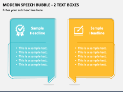 Modern Speech Bubble - 2 Text Boxes PPT Slide 1