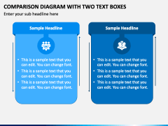 Comparison Diagram with Two Text Boxes PPT Slide 2