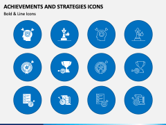 Achievements and Strategies Icons PPT Slide 2
