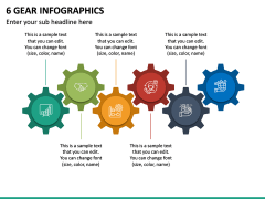 6 Gear Infographics PPT Slide 2