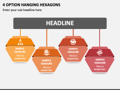4 Option Hanging Hexagons PPT Slide 1