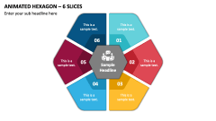 Animated Hexagon - 6 Slices PPT Slide 1