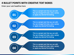 4 Bullet Points with Creative Text Boxes PPT Slide 2