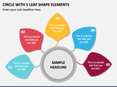 Circle with 5 Leaf Shape Elements PPT Slide 1