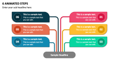 6 Animated Steps PPT Slide 1