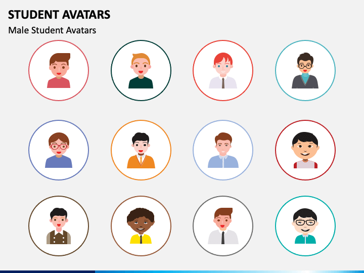 Student Avatars PowerPoint Template - PPT Slides
