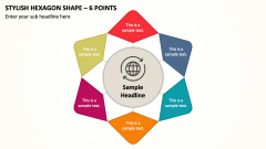 Stylish Hexagon Shape - 6 Points PPT Slide 1