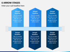 6 Arrow Stages PPT Slide 1