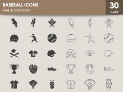 Baseball Icons PPT Slide 1