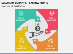 Square Infographic - 4 Arrow Points PPT Slide 1