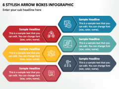 6 Stylish Arrow Boxes Infographic PPT Slide 2
