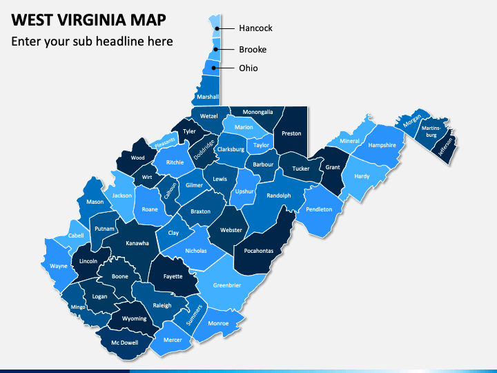 West Virginia Map PPT Slide 1