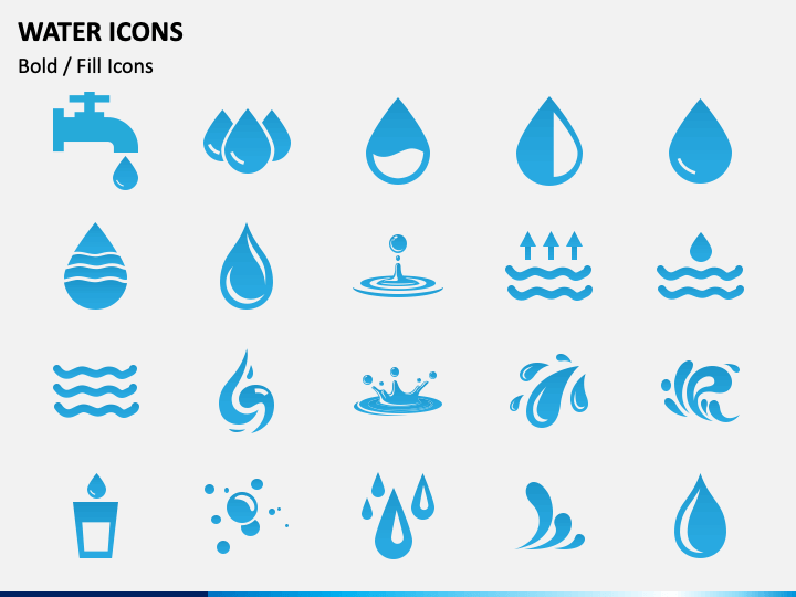 Water Icons PPT Slide