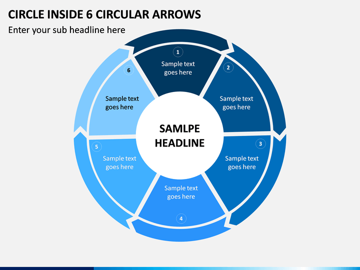 Circle Inside 6 Circular Arrows PPT Slide 1