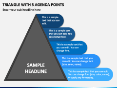 Triangle with 5 Agenda Points PPT Slide 2