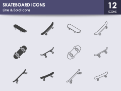 Skateboard Icons PPT Slide 1