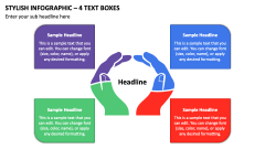 Stylish Infographic - 4 Text Boxes PPT Slide 1