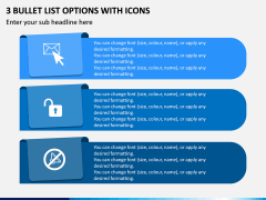 3 Bullet List Options With Icons PPT Slide 1