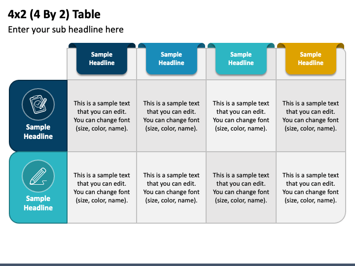 4 by 2 Table PPT Slide 1
