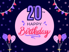 Free - 20th Birthday Presentation Template For Powerpoint And Google Slides