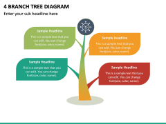 4 Branch Tree Diagram PPT Slide 2